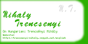 mihaly trencsenyi business card