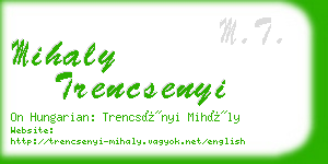 mihaly trencsenyi business card